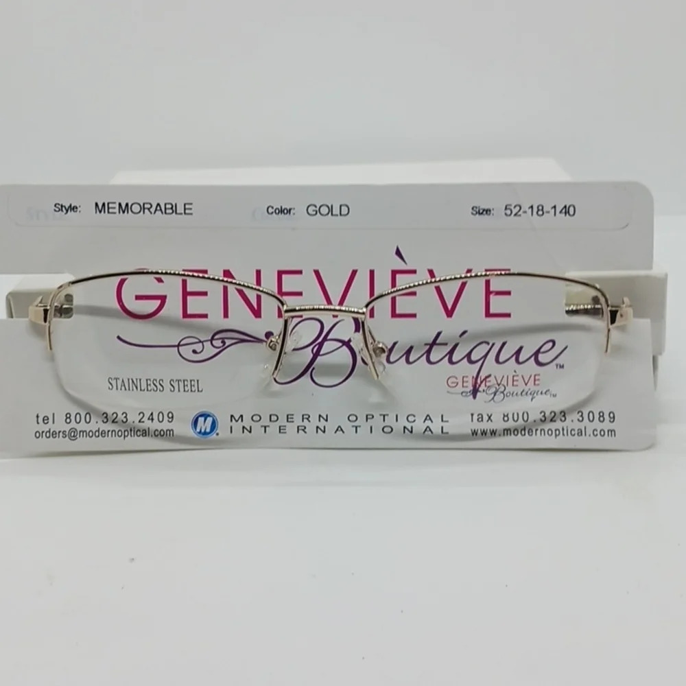 NWT WOMEN'S GENEVIEVE BOUTIQUE EYEGLASS FRAMES MEMORABLE GOLD